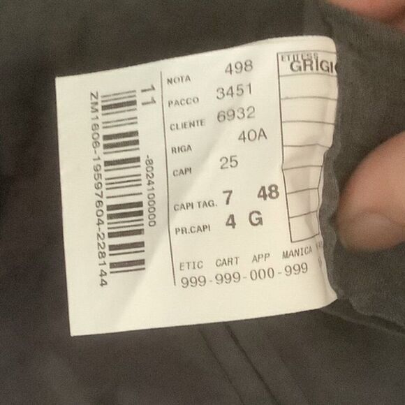 BARNEYS NEW YORK 48C Wool Sport Coat Suit Blazer Window Pane Check Gray Blue 48 - Picture 7 of 8